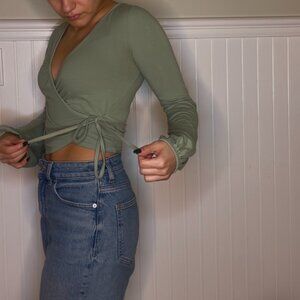 Green Wrap Top